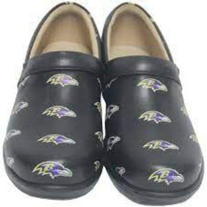 Women's Cuce Black Baltimore Ravens Work Clog Size 8 Hard to Find!